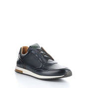 Black sneaker with white sole on a white background