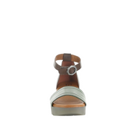 Single sandal with a platform sole on a white background