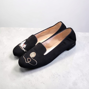 FLAT SUEDE SLIP ON SHOE