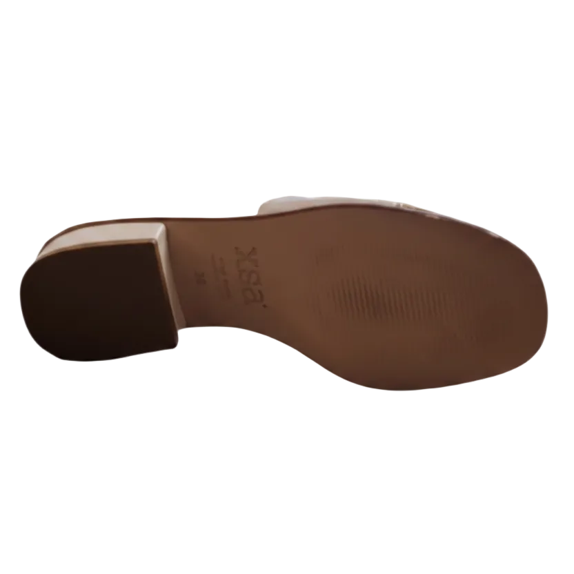 Brown shoe sole with white sole on a white background
