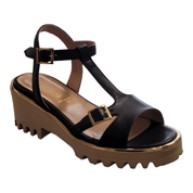 LEATHER WEDGE SANDAL