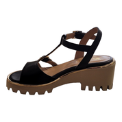 LEATHER WEDGE SANDAL