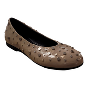 flat shoe with silver studs on a white background