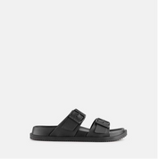 Black sandal on a white background