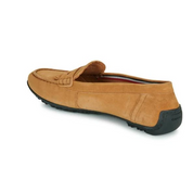 Tan loafer shoe on a white background