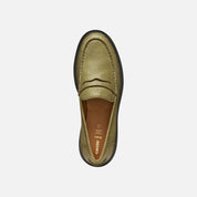 Tan loafer shoe on a white background