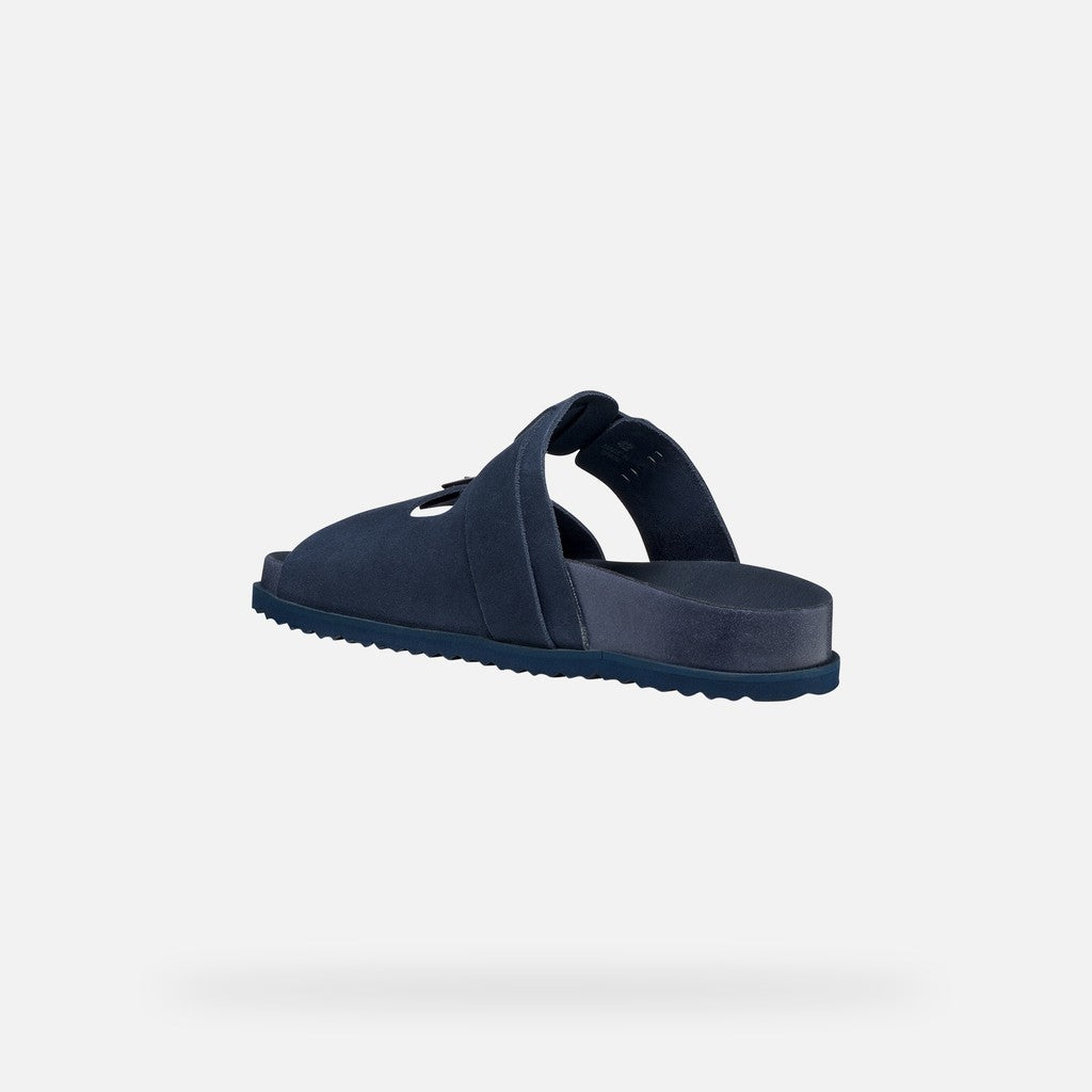 Navy blue sandal on a white background