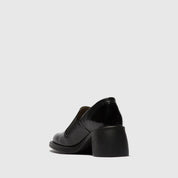 Black shoe on a white background