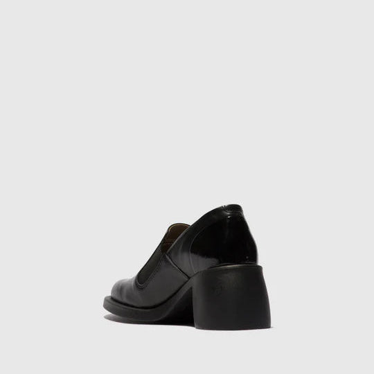 Black shoe on a white background