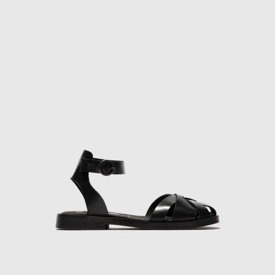Black sandal on a white background