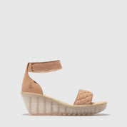 Pink Suede Wedge Sandal