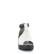 Black and white sandal on a white background