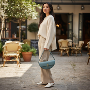 ITALIAN LEATHER CRECENT HANDBAG