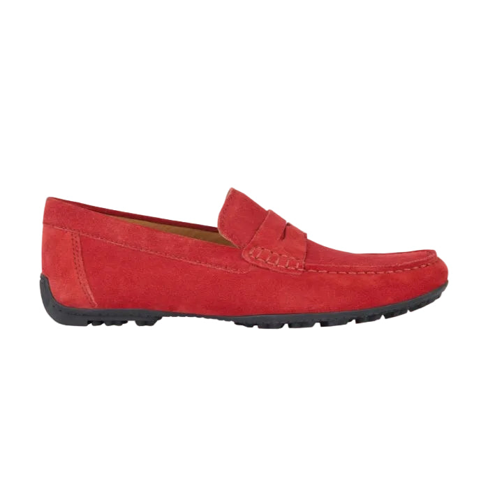 Red loafer shoe on a white background