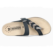 Mephisto sandal with floral strap on a white background