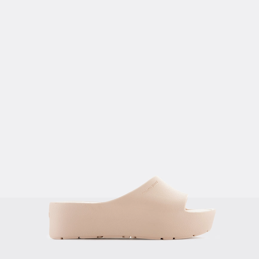 Beige sandal on a white background